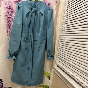 Elegant Blue Long-Sleeve Dress